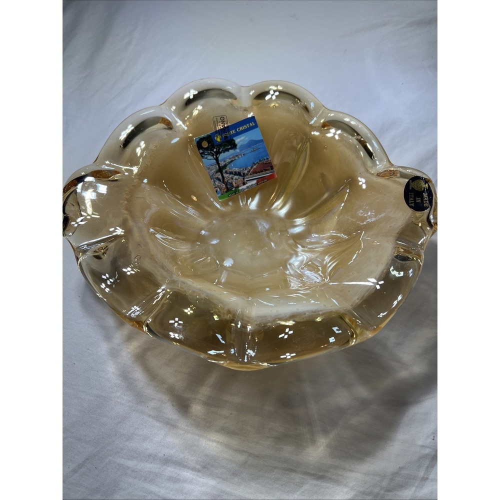 Murano Glass Bowl, Hand Blown Glass, Made in Italy, Pearlescent